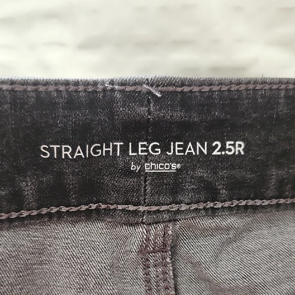 Chico's Charcoal Straight Leg Jeans - Picture 3 of 4